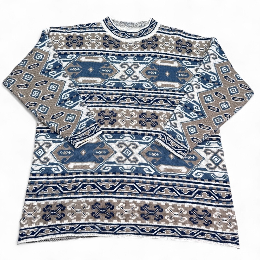 Vintage 90s JK America Southwestern Sweater Adult Size Xl AOP Navajo Knit